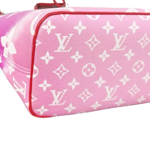 Louis Vuitton Escale Neverfull MM M45127 Rouge Red Pink Watercolor Monogram Tote - Picture 11 of 13